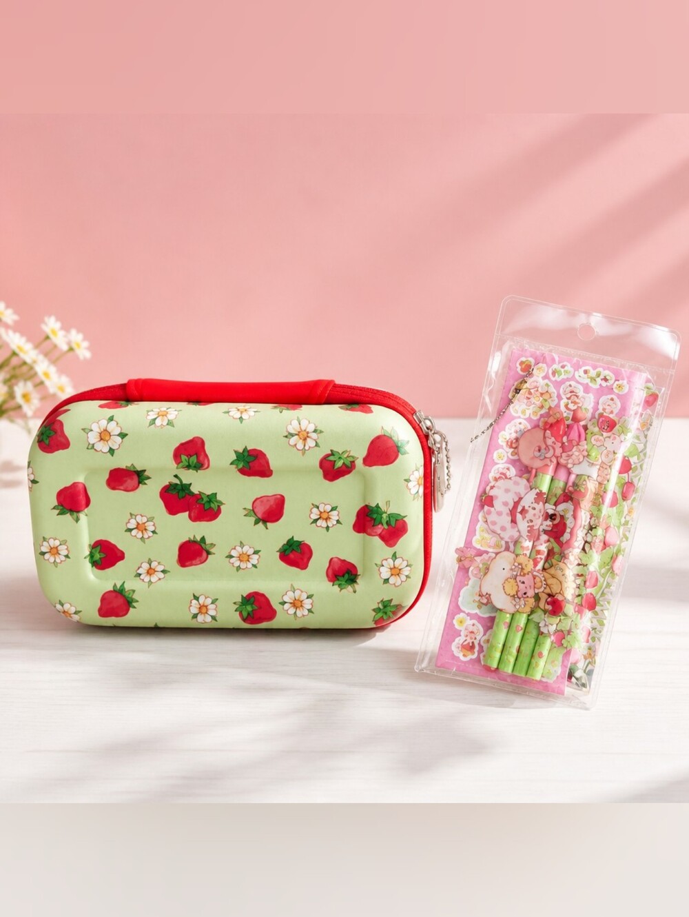Strawberry Shortcake School Bundle Backpack Pencil Case & Accessories NWT ๐โจ - Picture 6 of 8